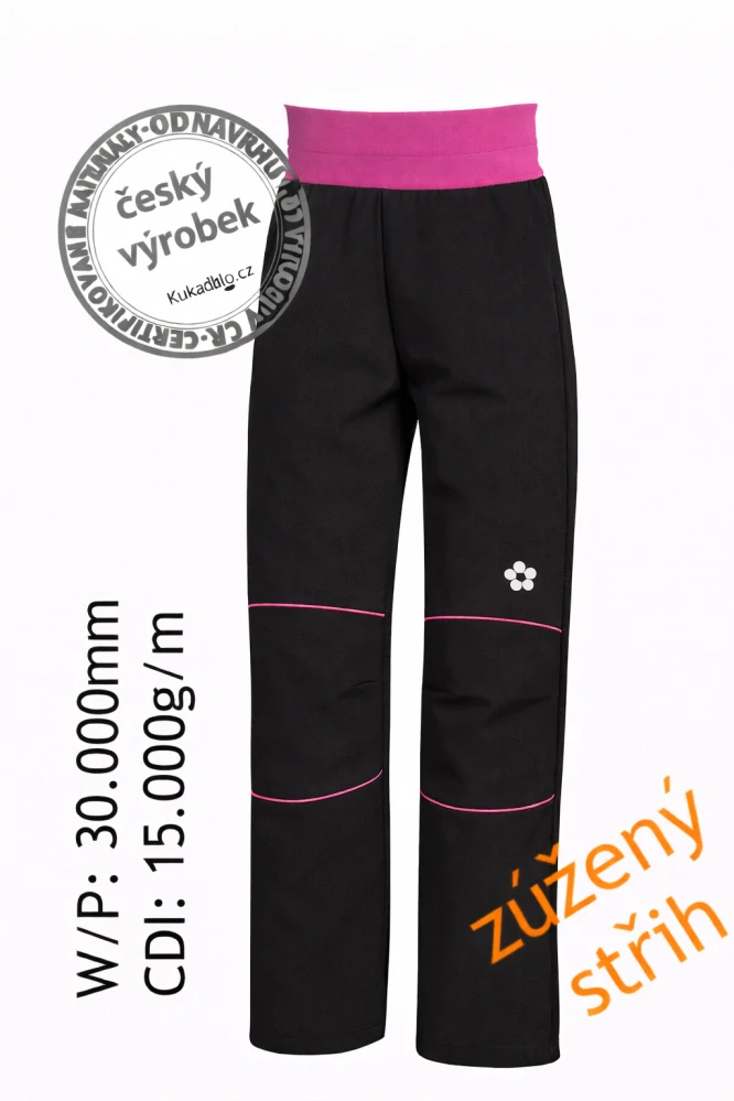 zúžené softshellové kalhoty