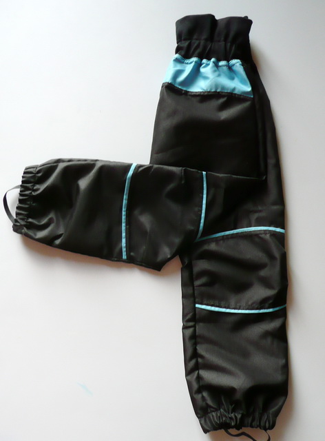 Chlapecké šusťákové kalhoty / černo-tyrkysová