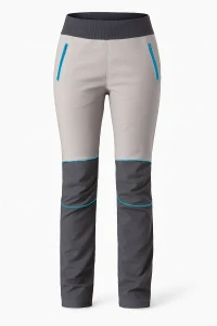 Dámské LETNÍ softshellové kalhoty/šedo-šedé s tyrkys doplňky