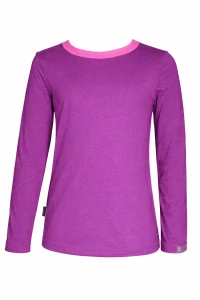 Dívčí bambusové tričko dlouhý rukáv - tm. fialové DOPRODEJ vel. 128