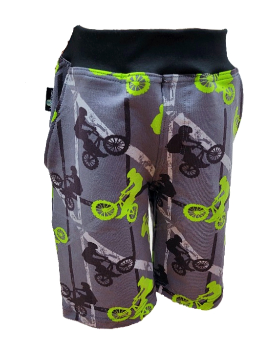 Chlapecké kraťasy - šedé / bikes - doprodej 116, 122, 134, 140, 146