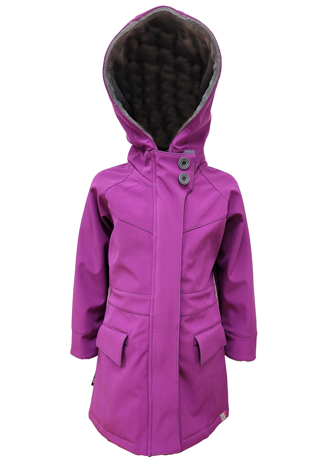 Dívčí softshellový kabát / ostružinovo-šedý - doprodej 110