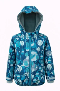 Dětská softshellová bunda - petrolejovo-modrá / sovy DOPRODEJ