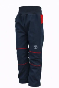 Dětské softshellové  kalhoty/černo-červené/30.000mm, 15.000g/m DOPRODEJ