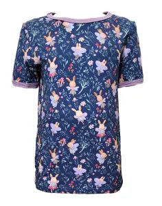 Dívčí tričko KR - tm. modré / víly - doprodej 110