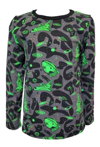 Chlapecké tričko DR - šedé / zelené rakety - doprodej 110