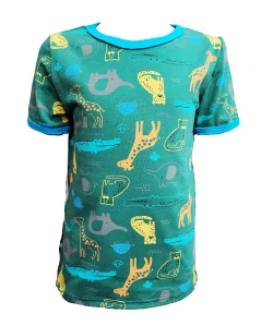 Chlapecké tričko krátký rukáv - zelené ZOO