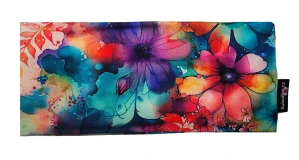 Dámská čelenka ŠIROKÁ - vícebarevné květy