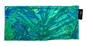 Dámská čelenka ŠIROKÁ - zeleno-modré listy