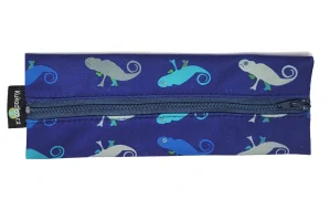 Kukadlácký penál /chameleoni - modrá