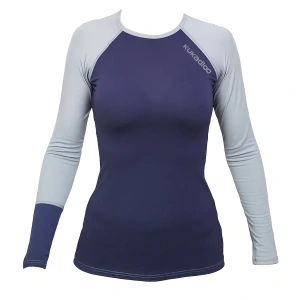 Funkční tričko dámské bambusové s dlouhým rukávem - tm. modro-šedé