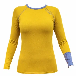 Funkční tričko dámské bambusové s dlouhým rukávem - okrově žluté