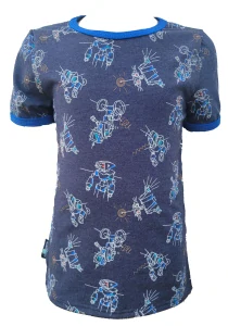 Dětské tričko KR - tm. modrá - roboti