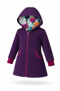 Dětský softshellový  kabát - tm. fialový
