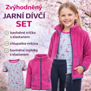 Zvýhodněný set oblečení dívčí - šedí plameňáci