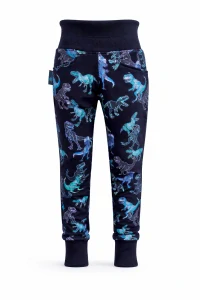 Chlapecké tepláky MIK - černé - tyrkys DINO