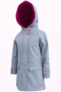 Dětský softshellový  kabát - sv. šedý melír