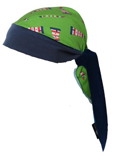Chlapecká pirátka - zelené majáky/tm. modrý pásek