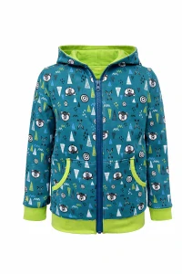 Dětská tepláková mikina na zip / aqua-zelená - doprodej 134
