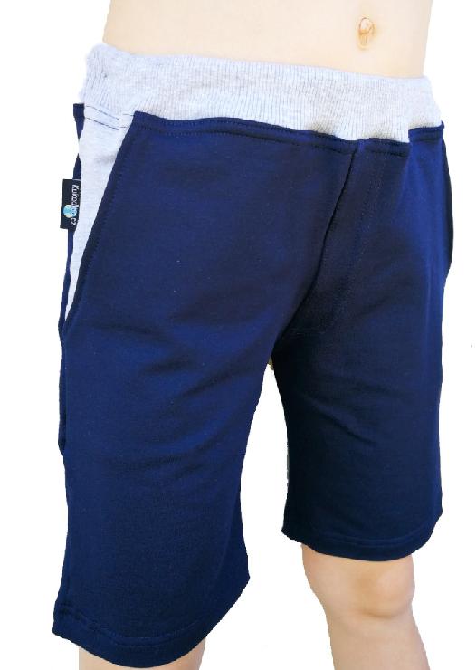 Dětské kraťasy - tm. modro-šedý melír DOPRODEJ