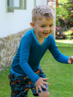 Funkční tričko bambusové dětské dl. rukáv - petrolejové