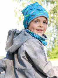 Bavlněná čepice / tyrkysoví chameleoni- doprodej