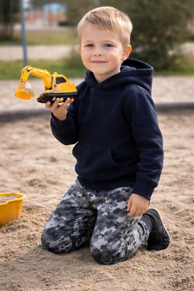 Chlapecké tepláky MIK - šedý maskáč - doprodej  110