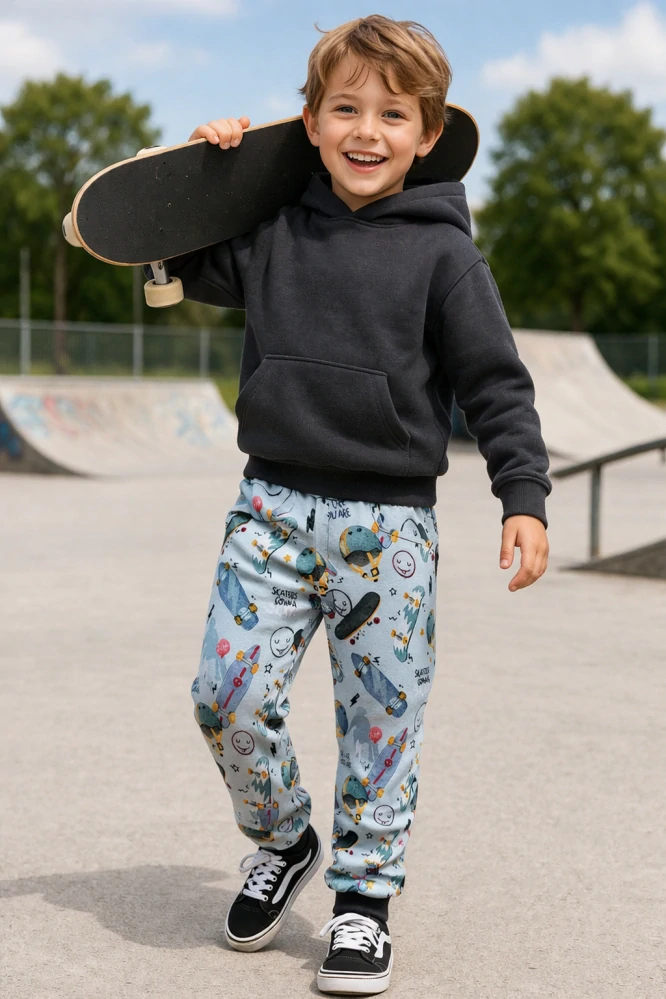 Chlapecké tepláky MIK / sv. šedé SKATE - doprodej 104, 110, 116, 122, 128, 140, 146
