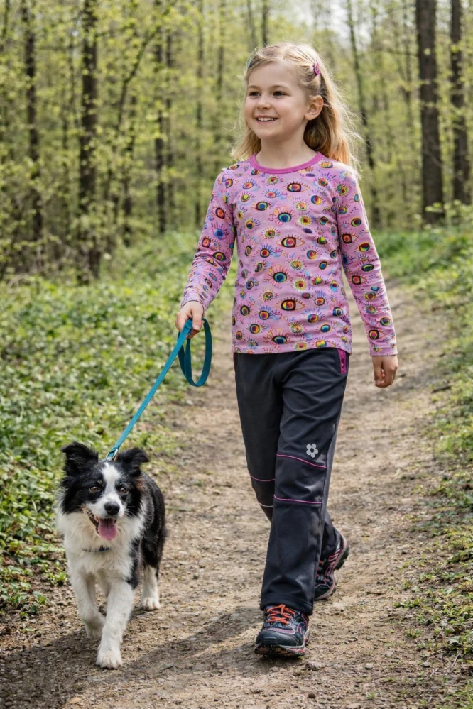 softshellové kalhoty dětské - LETNÍ / černo-malinové