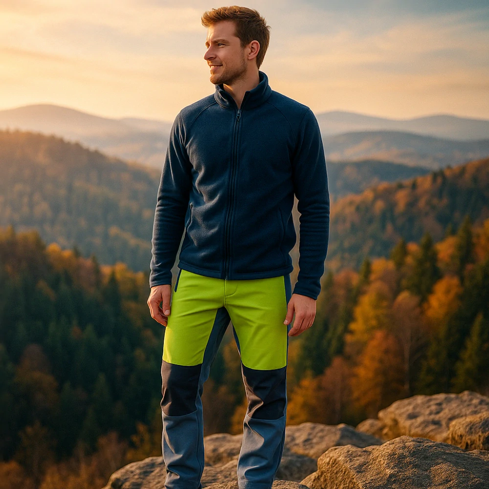 Pánské softshellové kalhoty / tm. šedo - zelené