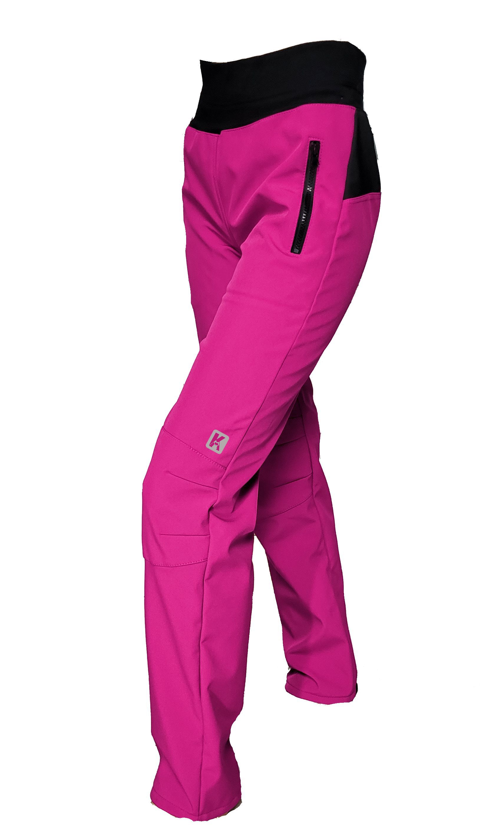 Dámské nepromokavé softshellové kalhoty -fuchsiové