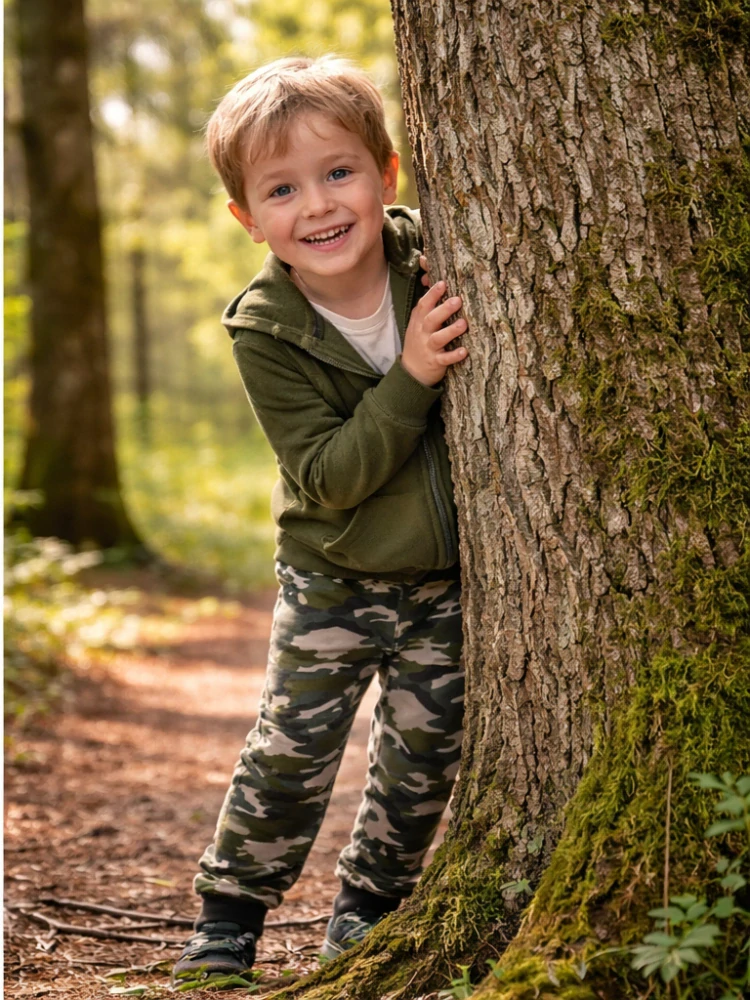Chlapecké tepláky MIK - zelený maskáč - doprodej 110, 116, 122,140
