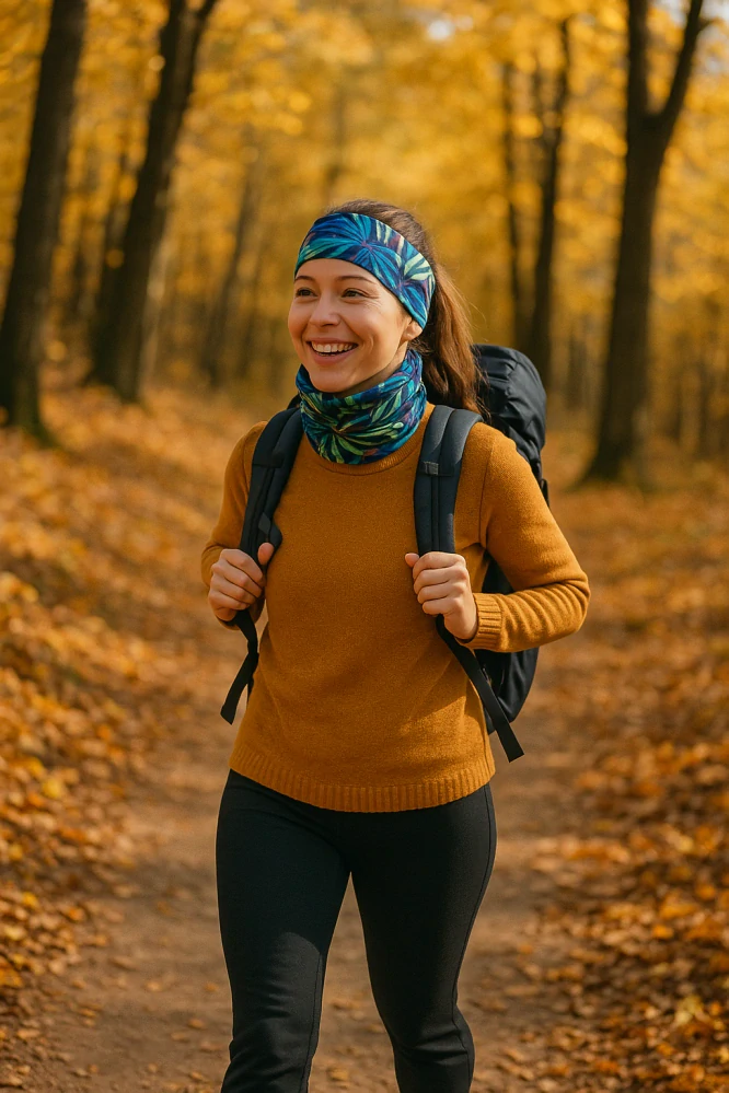 Dámská čelenka ŠIROKÁ - monstera