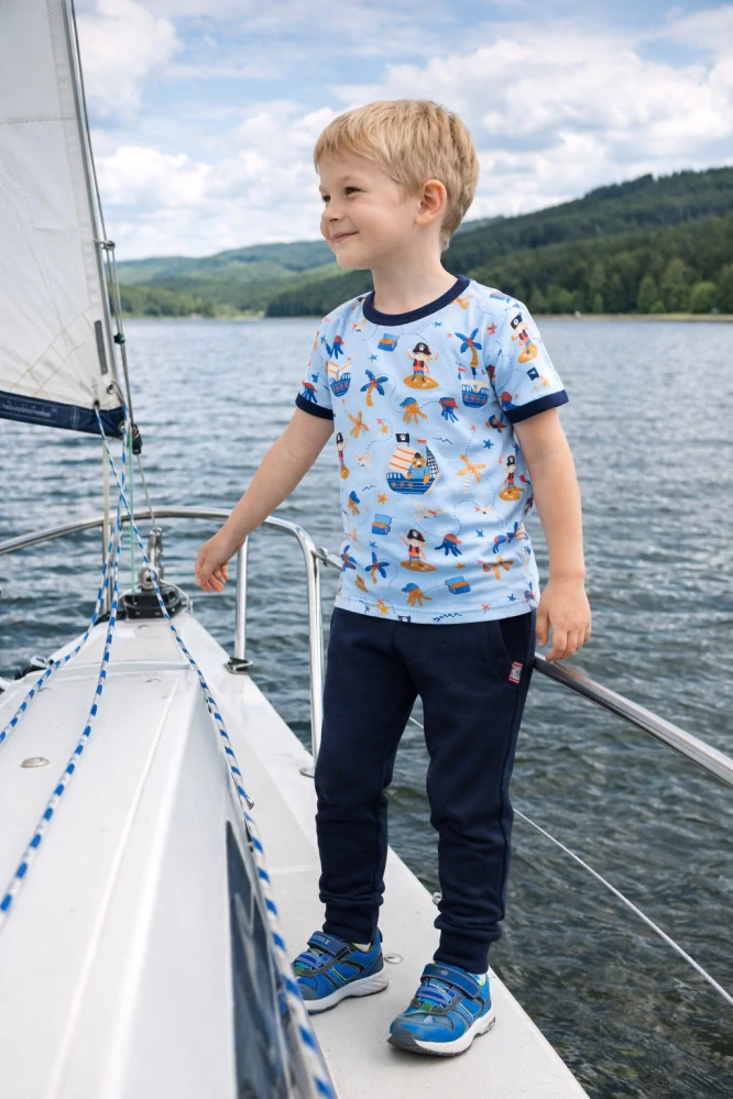 Dívčí tričko krátký rukáv - sv. modré - mapa pokladu