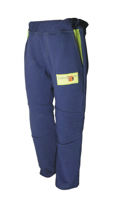 Chlapecké tepláky Ben /  modré - zelené kapsy - doprodej