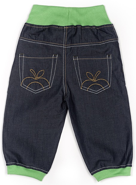 Dětské džíny/MM/ zelený náplet