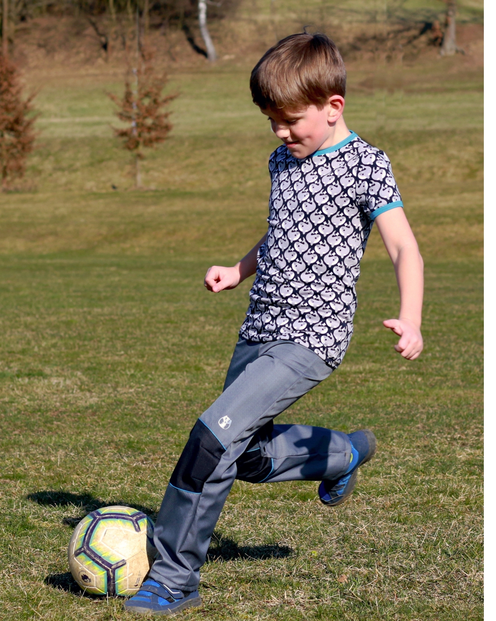 Dětské softshellové kalhoty - letní  šedo-černé