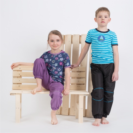 Dívčí šusťákové kalhoty / středně fialové - doprodej