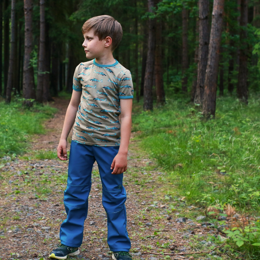 Softshellové kalhoty dětské / petrolejové