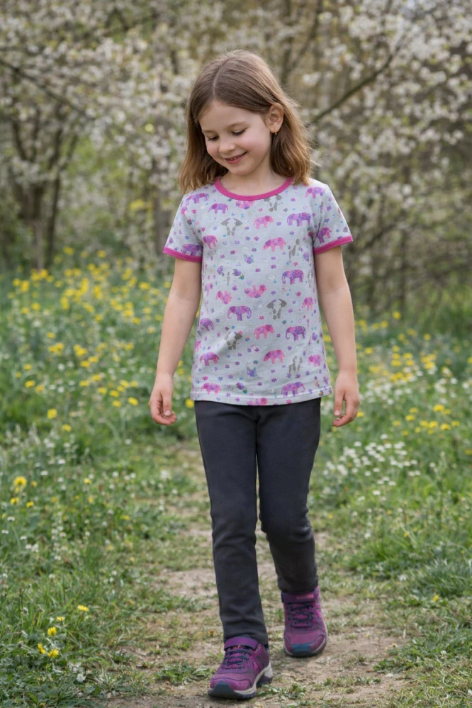 Dívčí tepláky rovný střih - tm. šedé DOPRODEJ