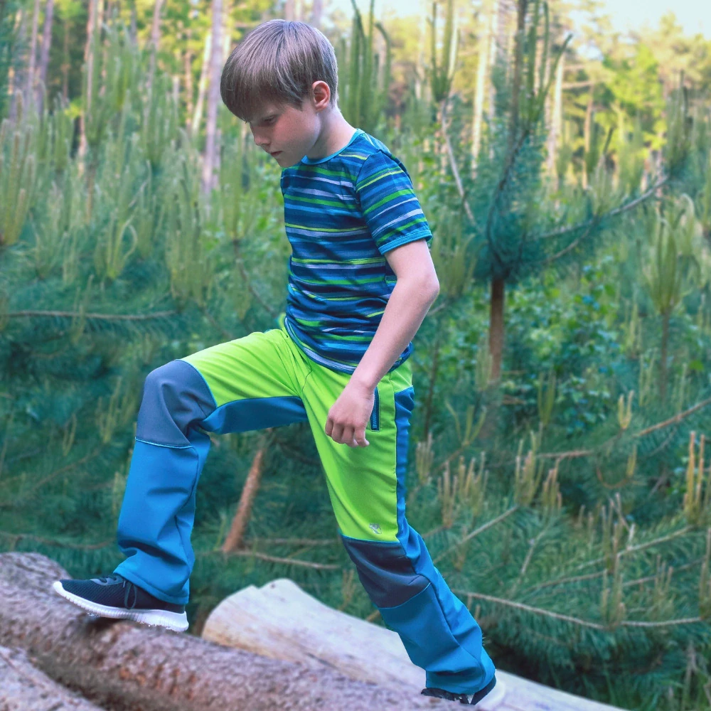 Softshellové kalhoty dětské / petrolejovo-zelené