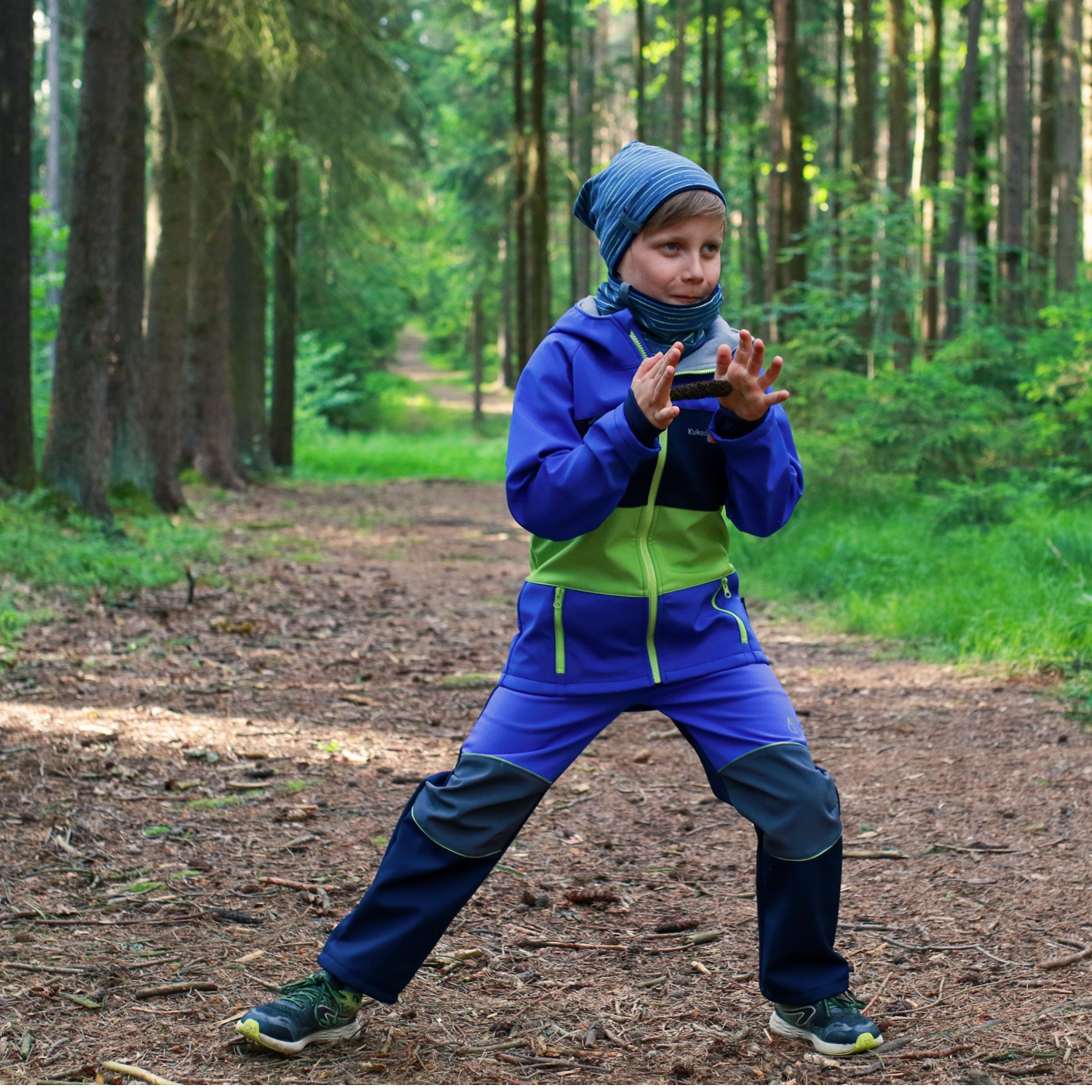 Chlapecké softshellové kalhoty / tm.modro-královsky modré