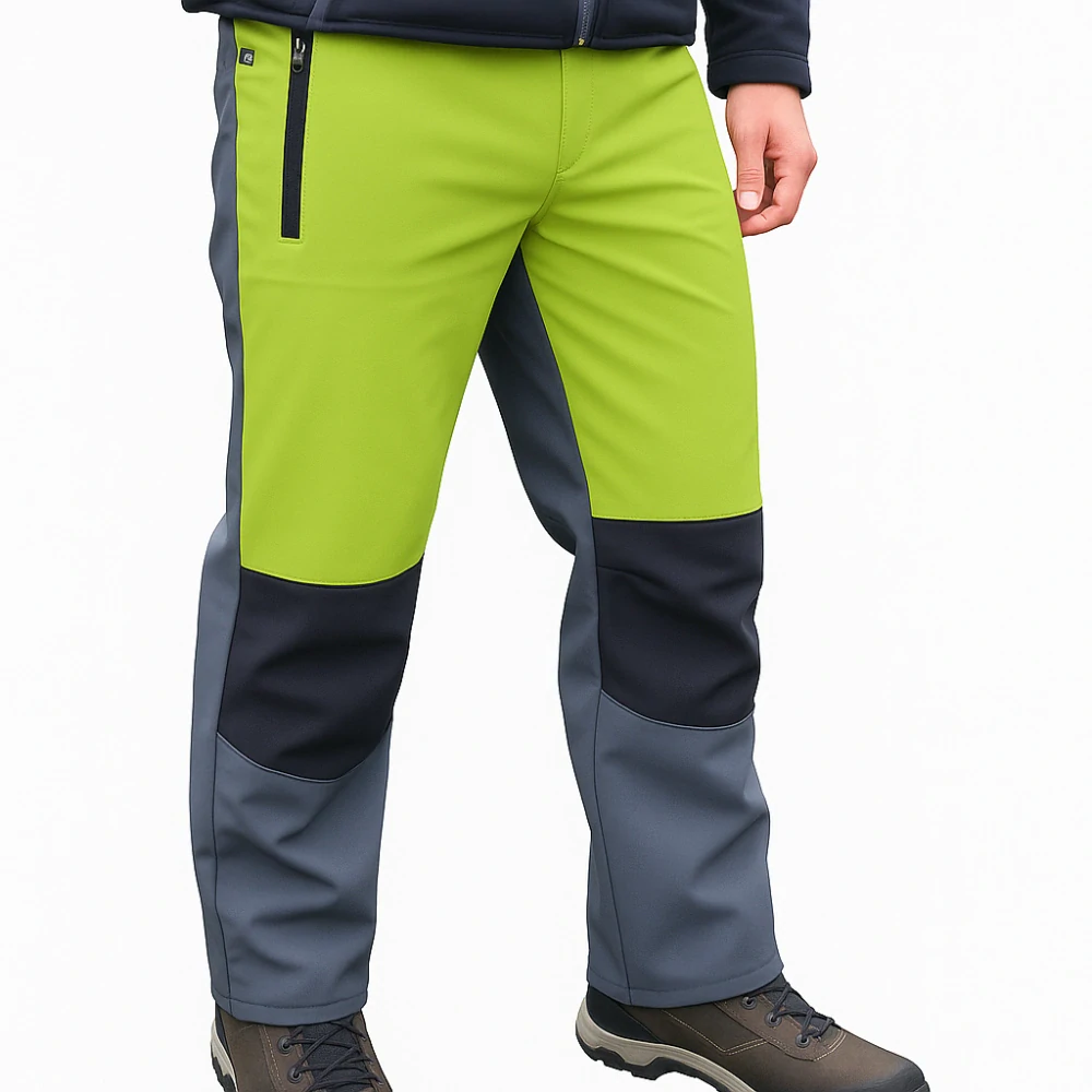 Pánské softshellové kalhoty / tm. šedo - zelené