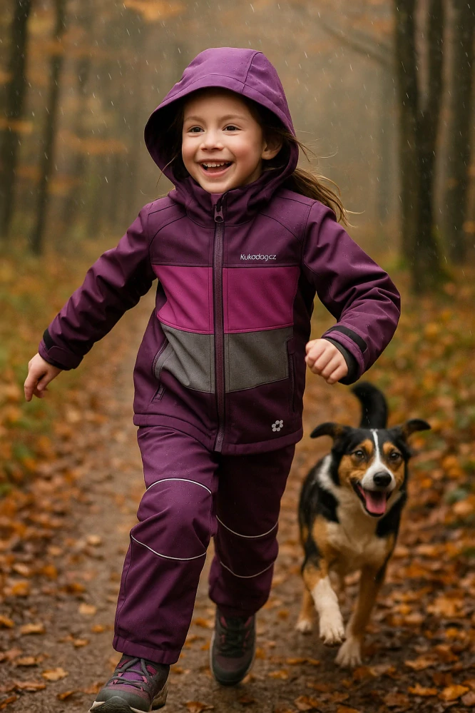 Dětské softshellové kalhoty / tm. fialové