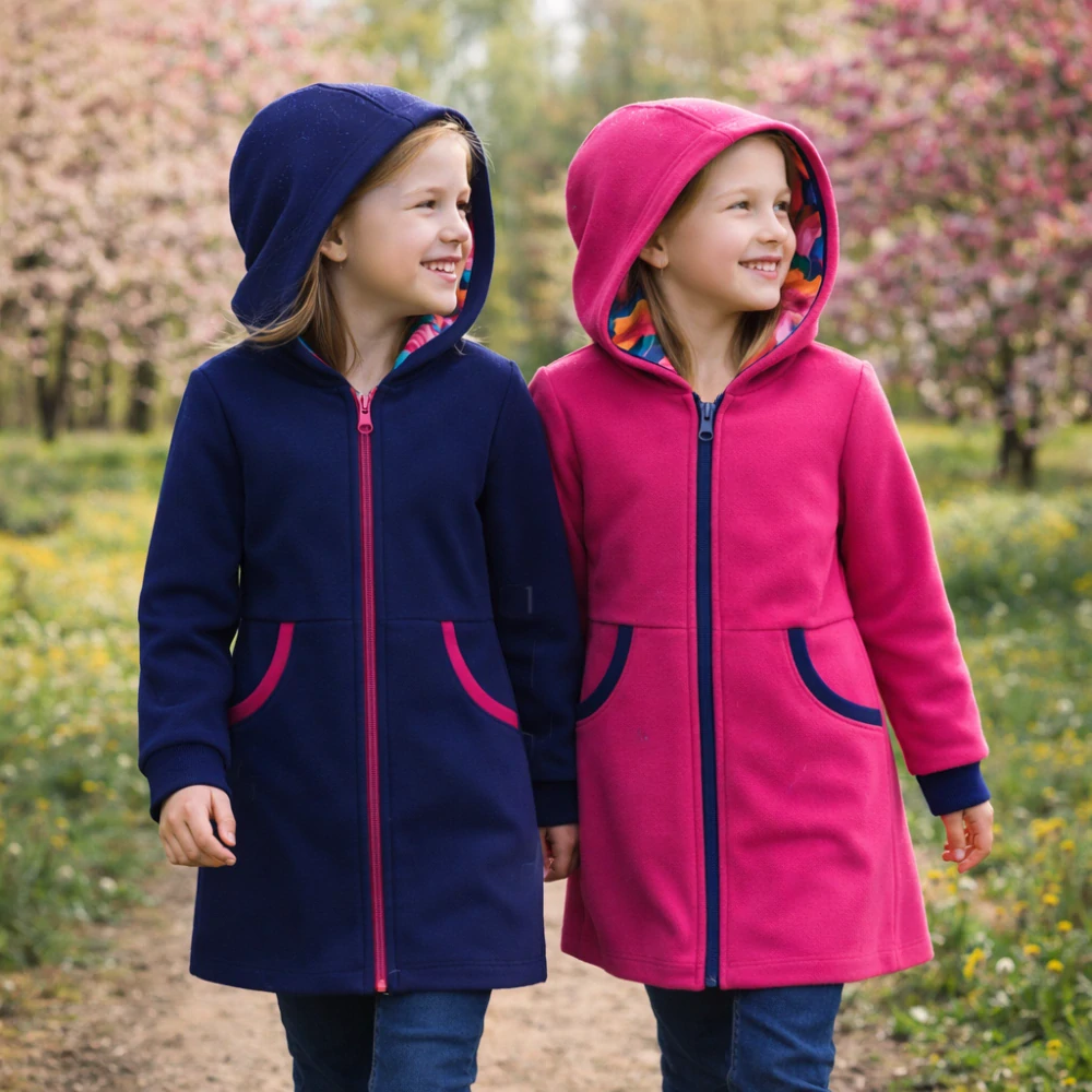 Dětský softshellový  kabát - fuchsiový