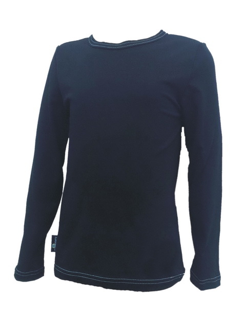 Funkční tričko dětské bambusové dlouhý rukáv - černé