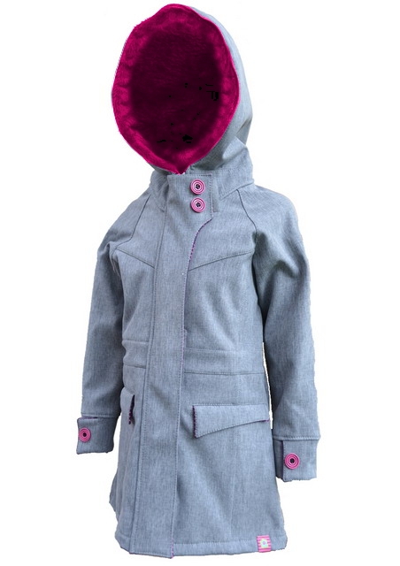 Dětský softshellový  kabát - sv. šedý melír