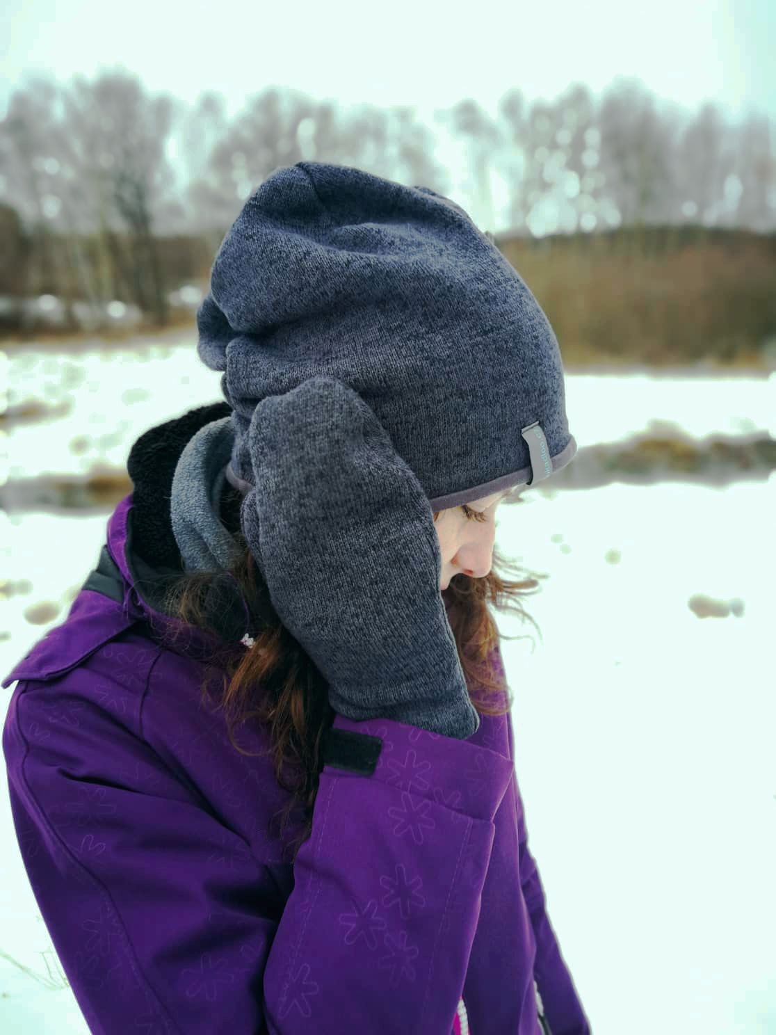 Zimní čepice - tm. šedá