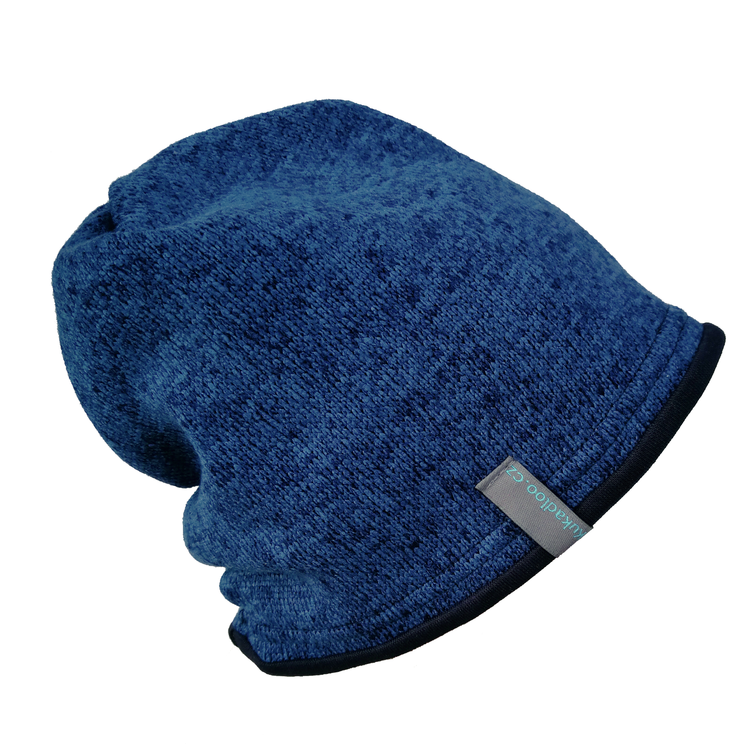 Zimní čepice svetrovina - středně modrá - doprodej