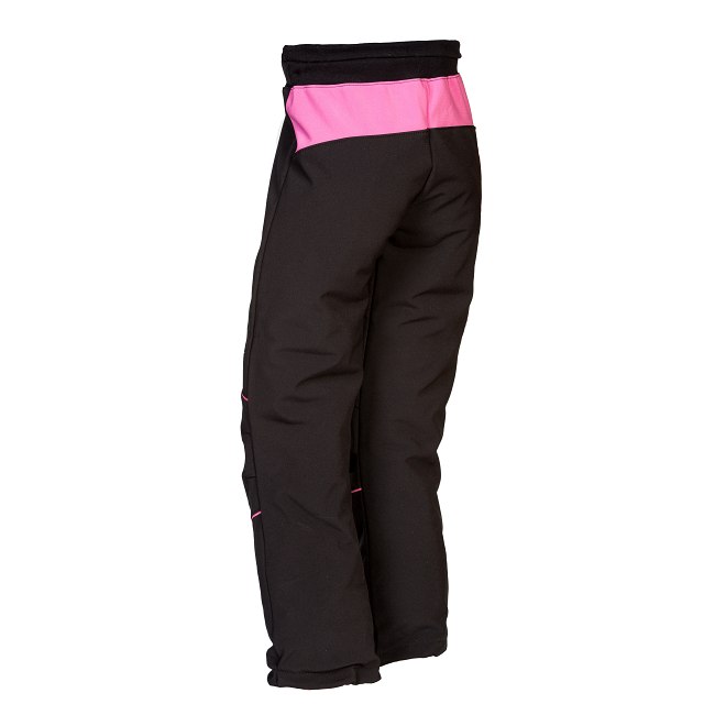 Softshellové kalhoty dětské /černo-růžové/30.000mm, 15.000g/m